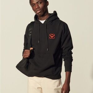 Sandro sweatshirt hoodie | black w/red logo | Mens Medium | LIke New